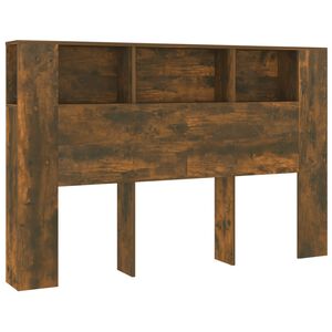 vidaXL Табла за легло тип шкаф, опушен дъб, 160x18,5x104,5 см