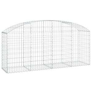 vidaXL Дъговидна габионна кошница 200x50x80/100 см поцинковано желязо
