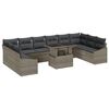 vidaXL Комплект дивани с възглавница 11 pcs Сив полиратан