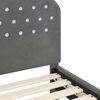 vidaXL Легло за деца с табла с таблото Тъмен сив 90 x 190 cm Кадифе