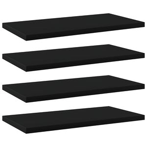 vidaXL Рафтове за етажерка, 4 бр, черни, 40x20x1,5 см, инженерно дърво