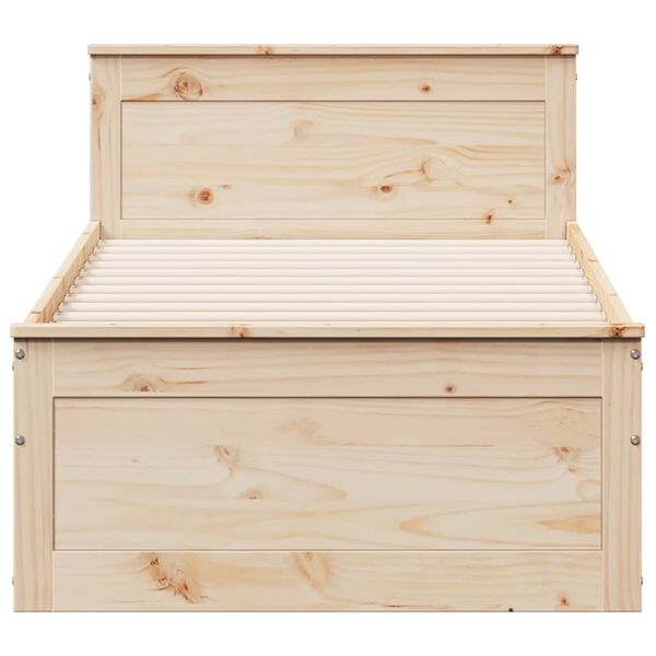 vidaXL Рамка за легло без матрак с табла, 100x200 см, бор масив