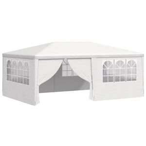 vidaXL Професионална парти шатра със стени 4х6 м бяла 90 г/м&sup2;