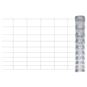 vidaXL Градинска ограда, поцинкована стомана, сребриста, 50x1 м