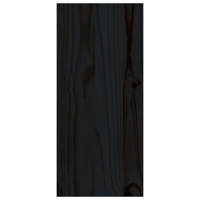 vidaXL Шкаф за вино, черен, 56x25x56 см, борово дърво масив