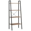 vidaXL Стояща етажерка стълба 4 рафта тъмнокафяво и черно 56x35x140 см
