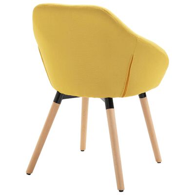 vidaXL Трапезни столове, 4 бр, жълти, плат