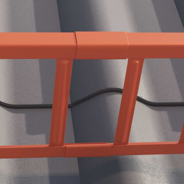 vidaXL Снегозадържател за покрив Червено 1200 x 2,5 x 20 см Стомана