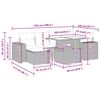 vidaXL Градински диван с възглавници, 7 части, бежов полиратан