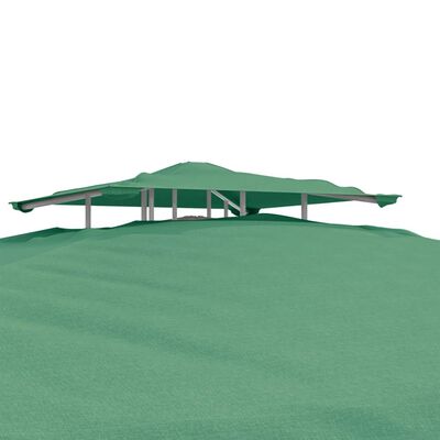 vidaXL Беседка с двоен покрив, зелена, 3x3x2,68 м плат