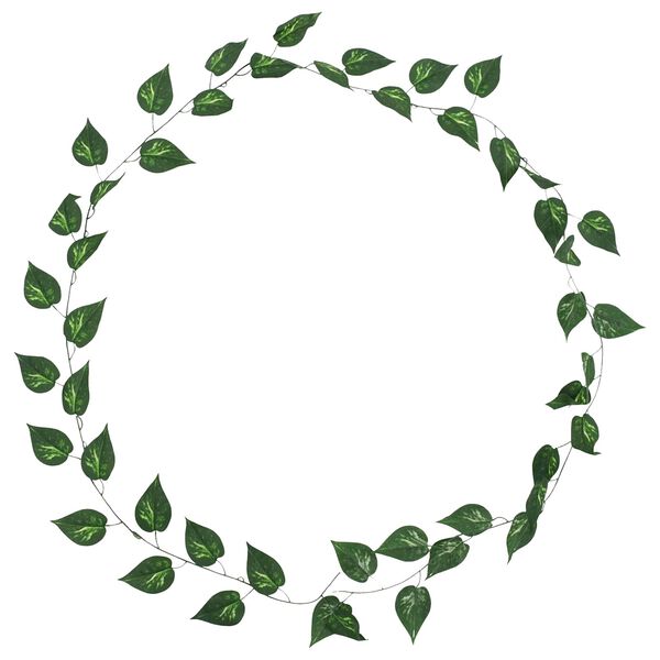 vidaXL Изкуствен Потос 5 pcs Зелен 300 cm Пластмаса