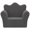 vidaXL Детски диван, антрацит, мек плюш