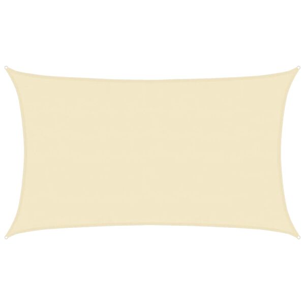 vidaXL Платно-сенник, 160 г/м², кремаво, 5x8 м, HDPE