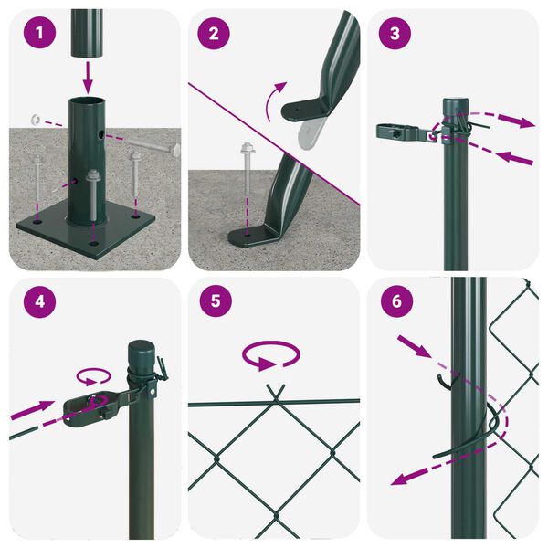 vidaXL Стълб за ограда. Зелен 10 x 1,2 м (мрежа 40 x 40 мм)
