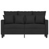 vidaXL 2-местен диван, черен, 120 см, плат