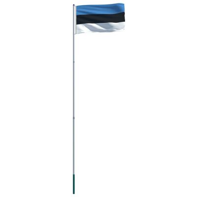 vidaXL Флаг на Естония и алуминиев флагщок, 6 м