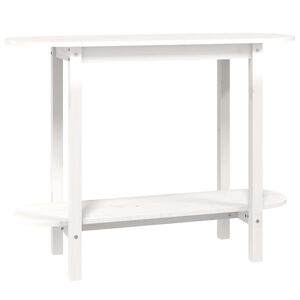 vidaXL Конзолна маса бяла 110x40x80 см борово дърво масив