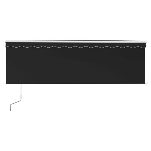 vidaXL Автоматичен сенник с щора LED и сензор за вятър 4x3 м антрацит