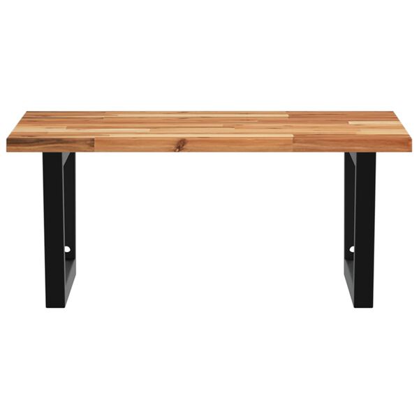 vidaXL Стенен рафт за мивка, стомана и масивно дърво акация