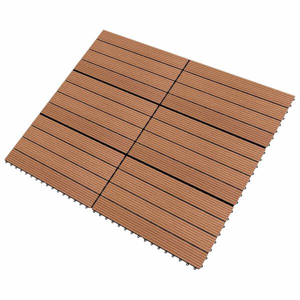 vidaXL Плочка за decking 6 pcs Кафяво 60 x 30 cm WPC