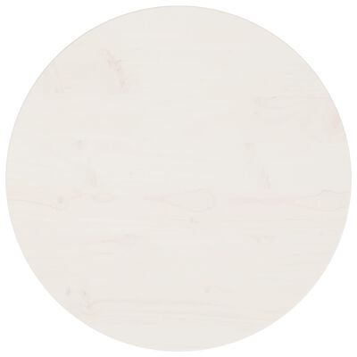 vidaXL Плот за маса, бял, Ø50x2,5 см, бор масив
