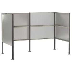 vidaXL Екран за контейнер за отпадъци 167 x 85 x 113 см Сребристо