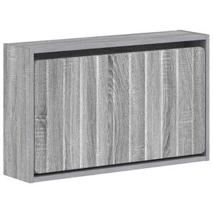 vidaXL Стенно шкафче за обувки ZWOLLE 71 x 17 x 43 см Сив Сонома