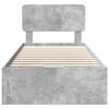 vidaXL Рамка за легло с таблото с чекмедже Бетонно Сиво 100 x 200 cm