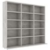 vidaXL CD шкаф, бетонно сив, 100x23x89,5 см, инженерно дърво