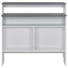 vidaXL Бар маса с 2 плота, бяло и сиво, 130x40x120 см