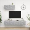vidaXL ТВ шкафове, 3 бр, бетонно сиви, инженерно дърво