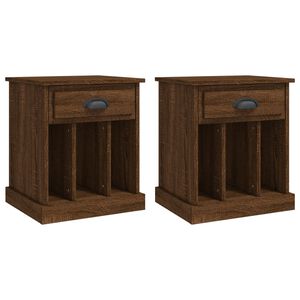 vidaXL Нощни шкафчета, 2 бр, кафяв дъб, 43x36x50 см