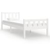 vidaXL Рамка за легло бяла масивно дърво 75x190 см Small Single