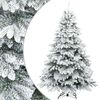 vidaXL Изкуствено сгъваемо коледно дърво с покритие от сняг Бяло