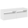 vidaXL ТВ шкафове с LED осветление 2 бр бял гланц 60x35x40 см