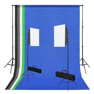 vidaXL Фотографски комплект за студио със софтбокс светлини и фонове
