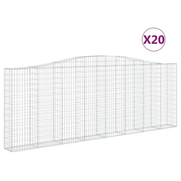 vidaXL Габионни кошници арка 20 бр 400x30x140/160см поцинковано желязо