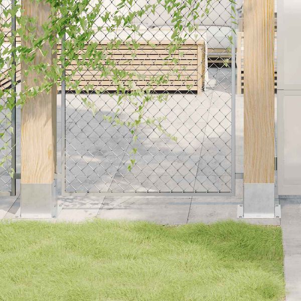 vidaXL Основи за стълбове квадрат 12 бр 141x141 мм поцинкована стомана