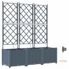 vidaXL Градинска саксия 3 pcs Светло сиво Стомана