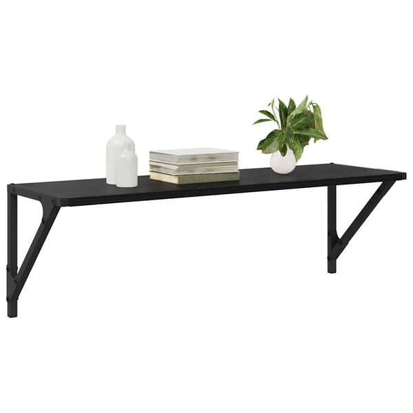 vidaXL Стени за рафтове с рафт 2 pcs Черния дъб 80 x 25 x 25,5 cm