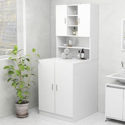 vidaXL Шкаф за пералня, бял, 70,5x25,5x90 см