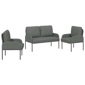 vidaXL Комплекти дивани 3 pcs Тъмен сив 115 x 56 x 80 см Шперплат