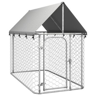 vidaXL Дворна клетка за кучета с покрив, 200x100x150 см