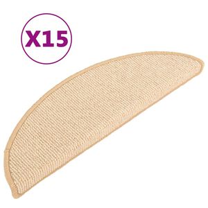 vidaXL Изтривалки за стълби, 15 бр., 56x17x3 см, кремави, полукръгли