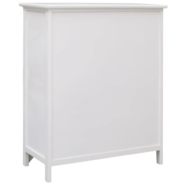 vidaXL Страничен шкаф с 6 чекмеджета, бял, 60x30x75 см, пауловния