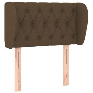 vidaXL Горна табла за легло с уши, тъмнокафява, 83x23x78/88 см, плат