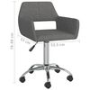 vidaXL Въртящи се трапезни столове, 6 бр, тъмносиви, текстил