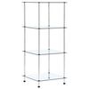 vidaXL Етажерка с 4 рафта, прозрачна, 40x40x100 см, закалено стъкло
