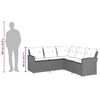 vidaXL Комплект Г-образно канапе с възглавници сив полиратан