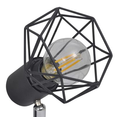 vidaXL Спот лампа телена рамка индустриален стил 4 LED крушки филамент
